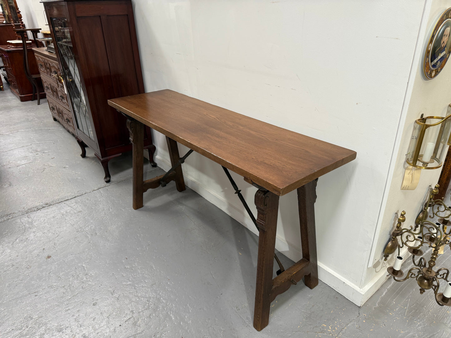 French Spanish Style Oak Console Table