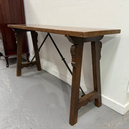 French Spanish Style Oak Console Table