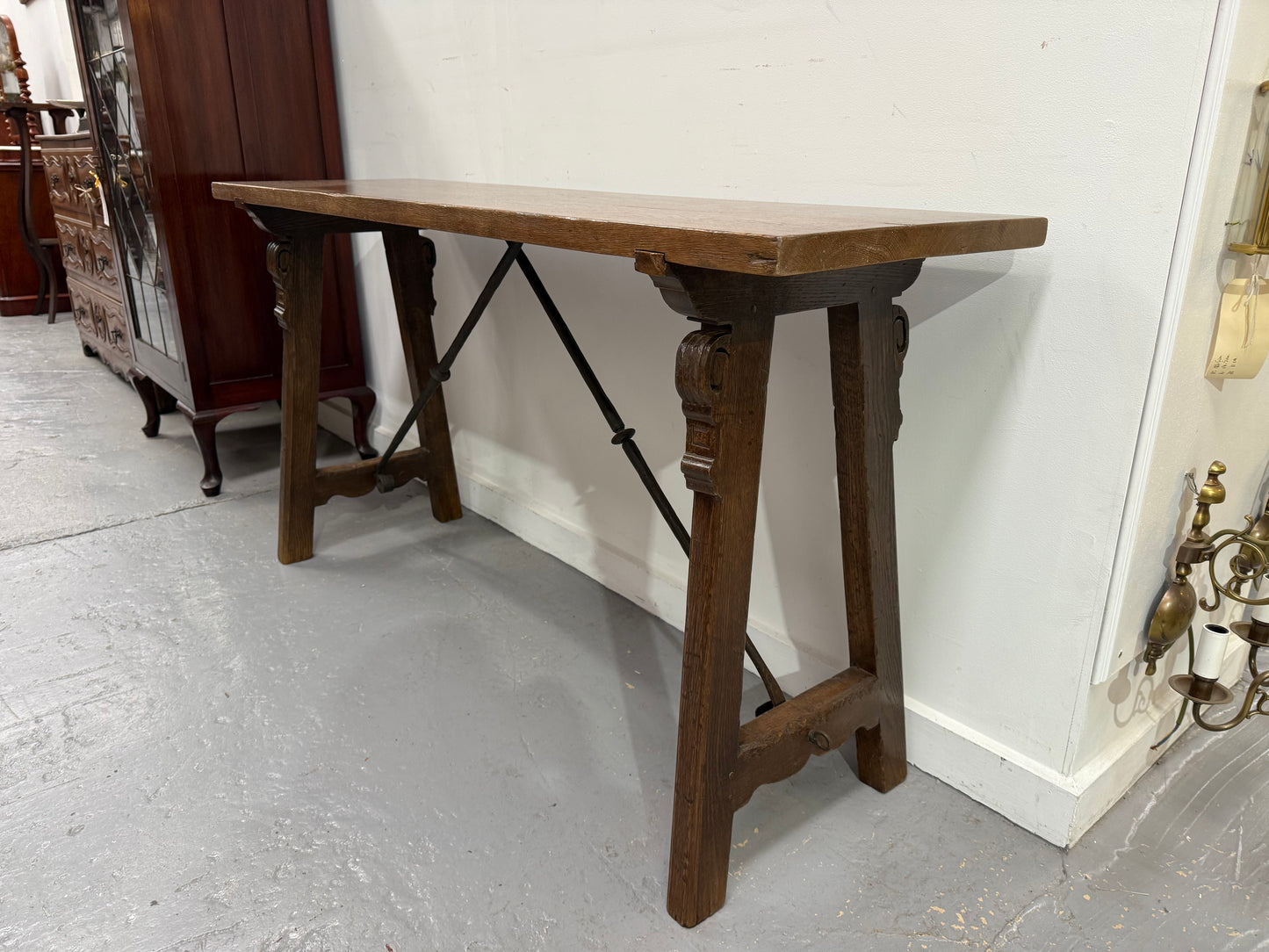 French Spanish Style Oak Console Table