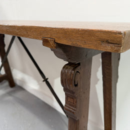 French Spanish Style Oak Console Table