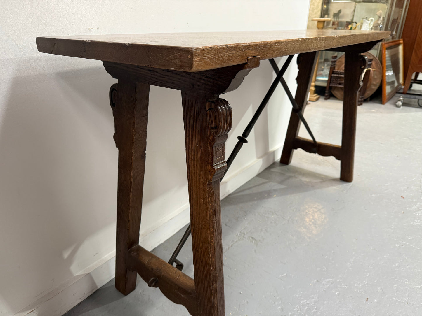 French Spanish Style Oak Console Table