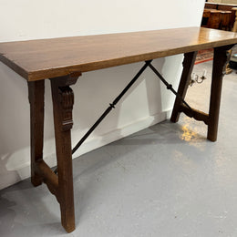 French Spanish Style Oak Console Table