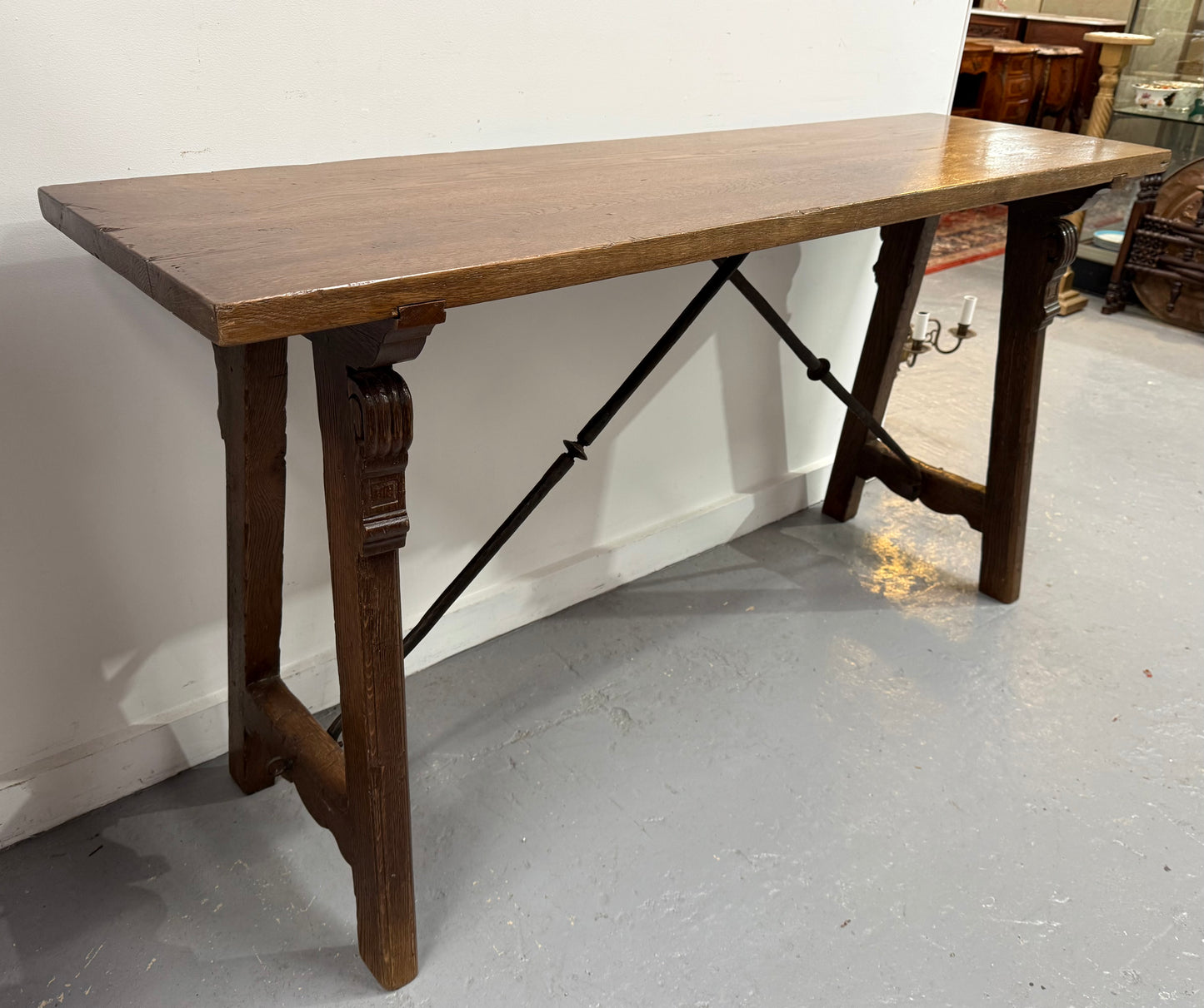 French Spanish Style Oak Console Table