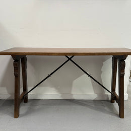 French Spanish Style Oak Console Table