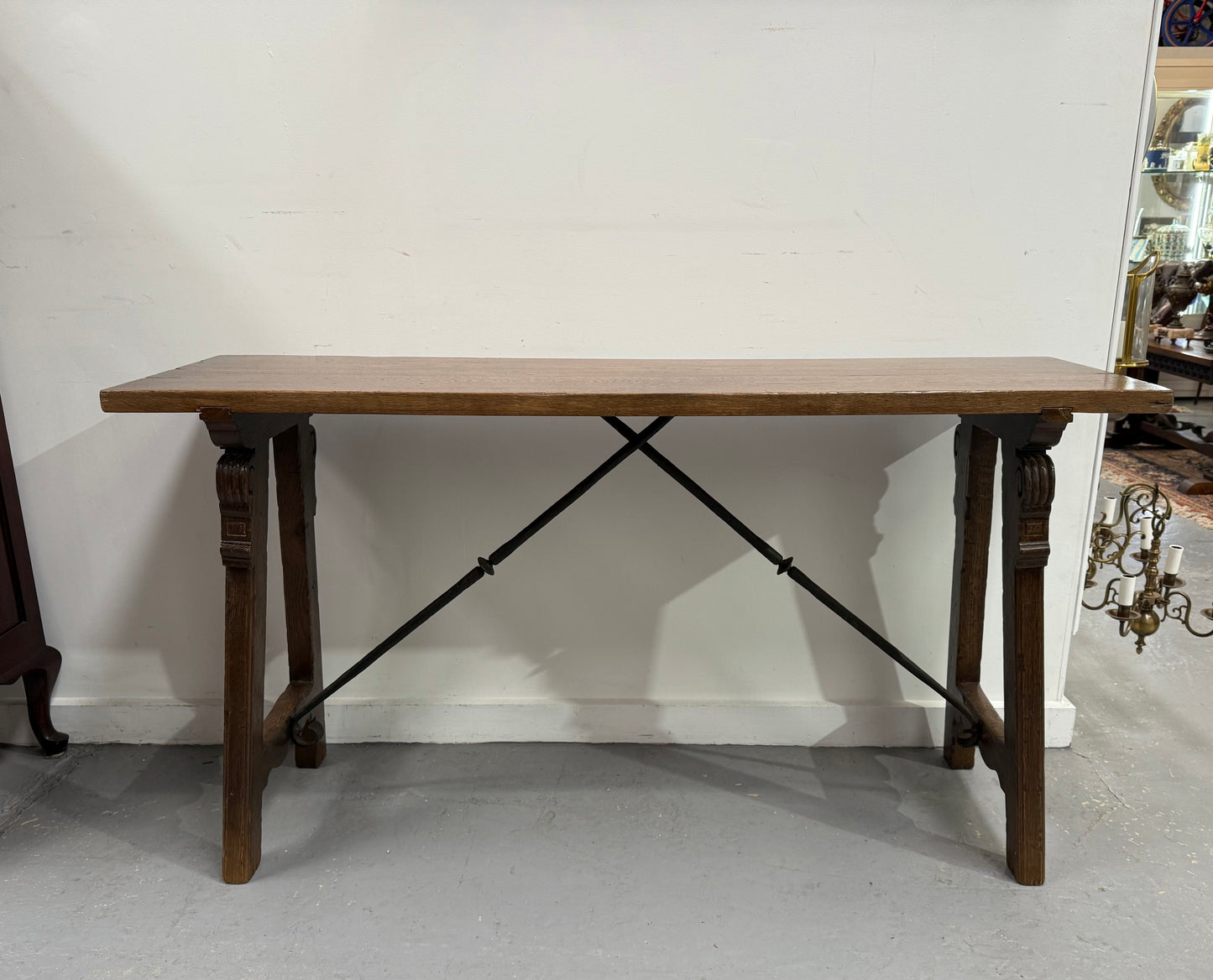 French Spanish Style Oak Console Table