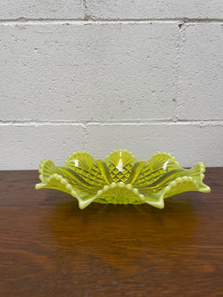 Vaseline Glass Bowl/Platter | Antique & Vintage | Moonee Ponds Antiques | Australia Wide Delivery