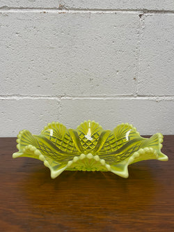 Vaseline Glass Bowl/Platter | Antique & Vintage | Moonee Ponds Antiques | Australia Wide Delivery