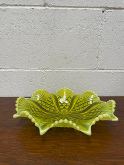 Vaseline Glass Bowl/Platter | Antique & Vintage | Moonee Ponds Antiques | Australia Wide Delivery