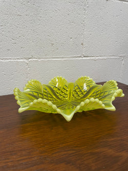 Vaseline Glass Bowl/Platter | Antique & Vintage | Moonee Ponds Antiques | Australia Wide Delivery