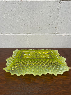 Vaseline Glass Platter/Plate | Antique & Vintage | Moonee Ponds Antiques | Australia Wide Delivery