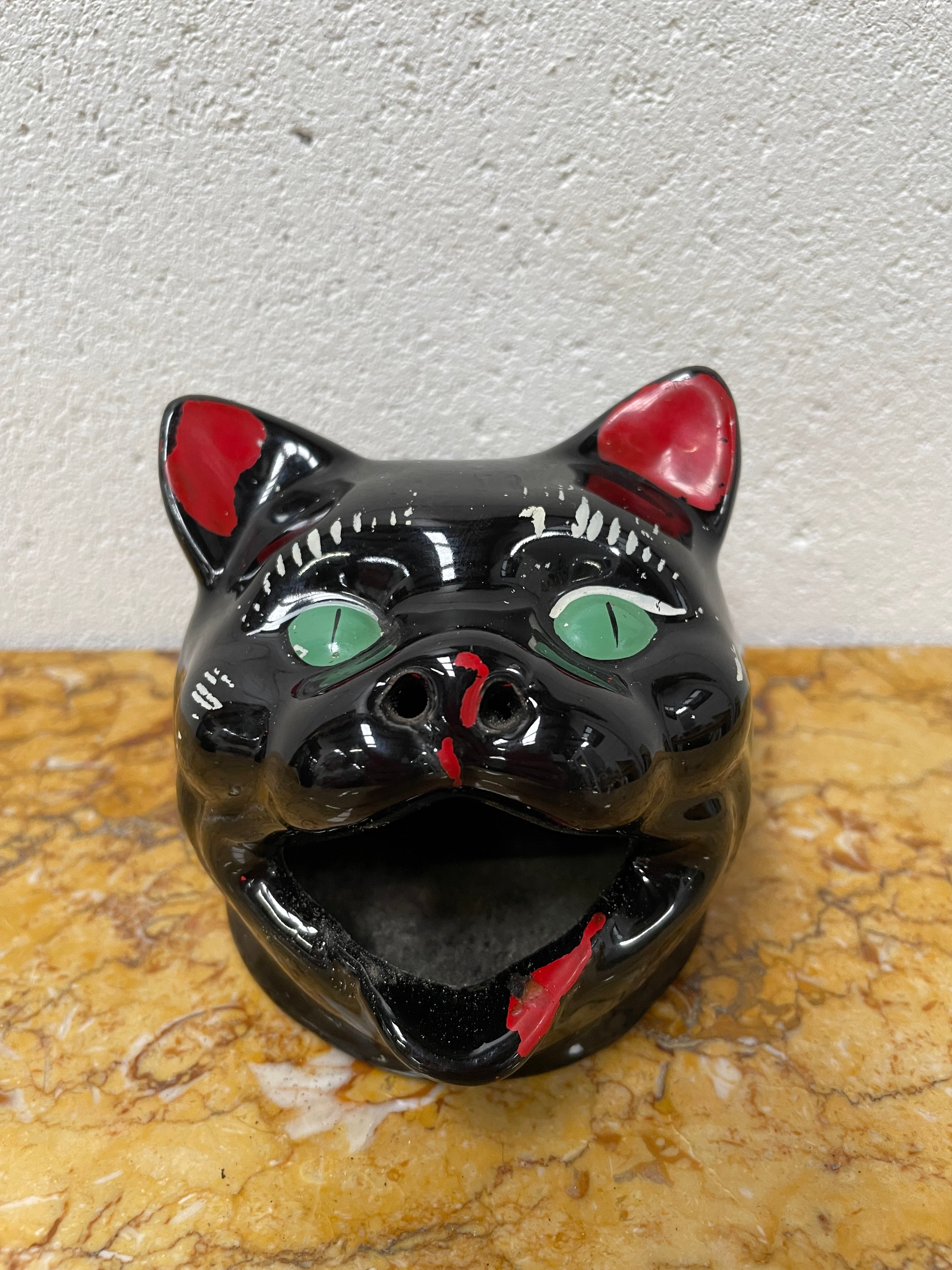 Vintage Wembley Ware Smoking Black Cat Ashtray | Antique & Vintage | Moonee Ponds Antiques | Australia Wide Delivery