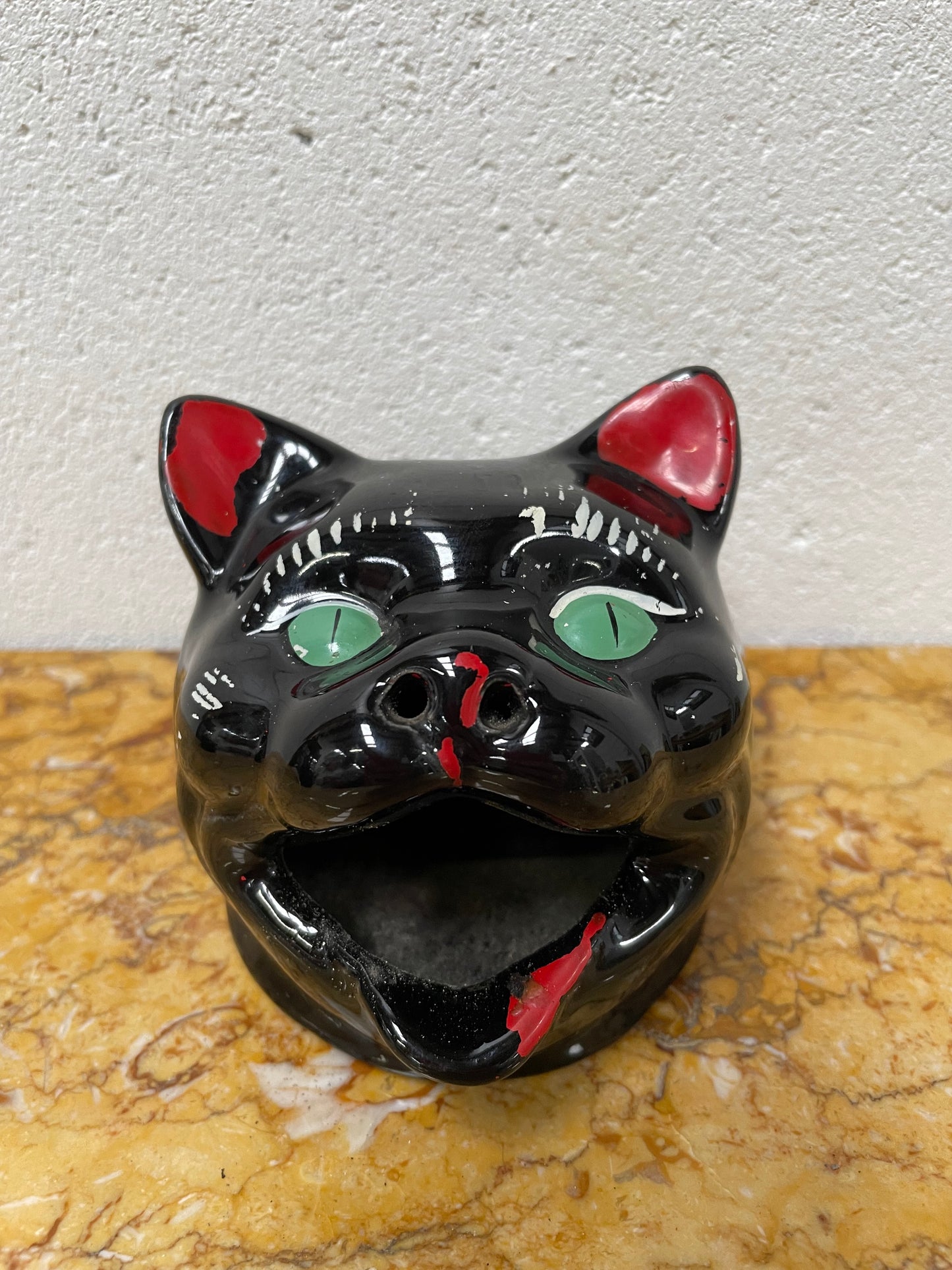 Vintage Wembley Ware Smoking Black Cat Ashtray