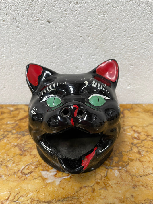 Vintage Wembley Ware Smoking Black Cat Ashtray