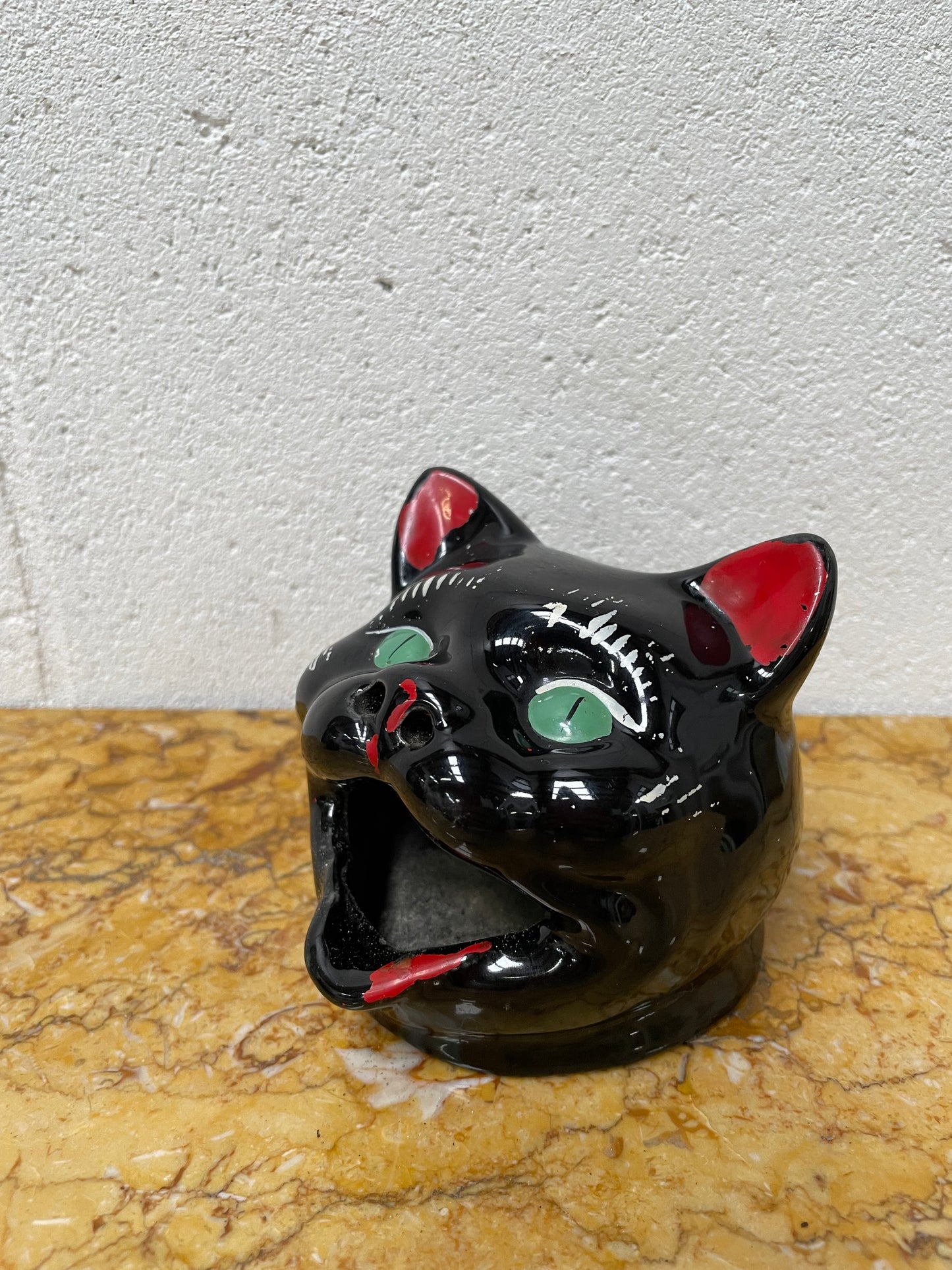 Vintage Wembley Ware Smoking Black Cat Ashtray