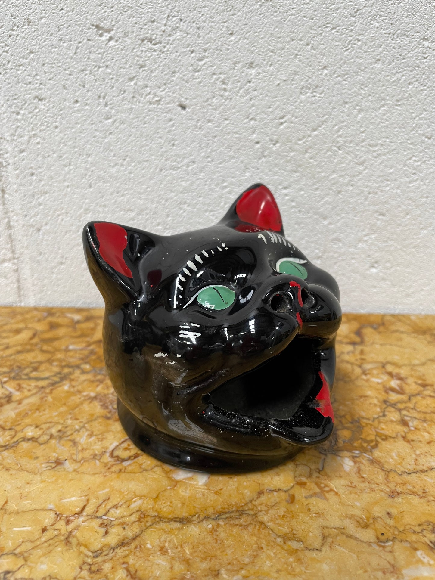 Vintage Wembley Ware Smoking Black Cat Ashtray