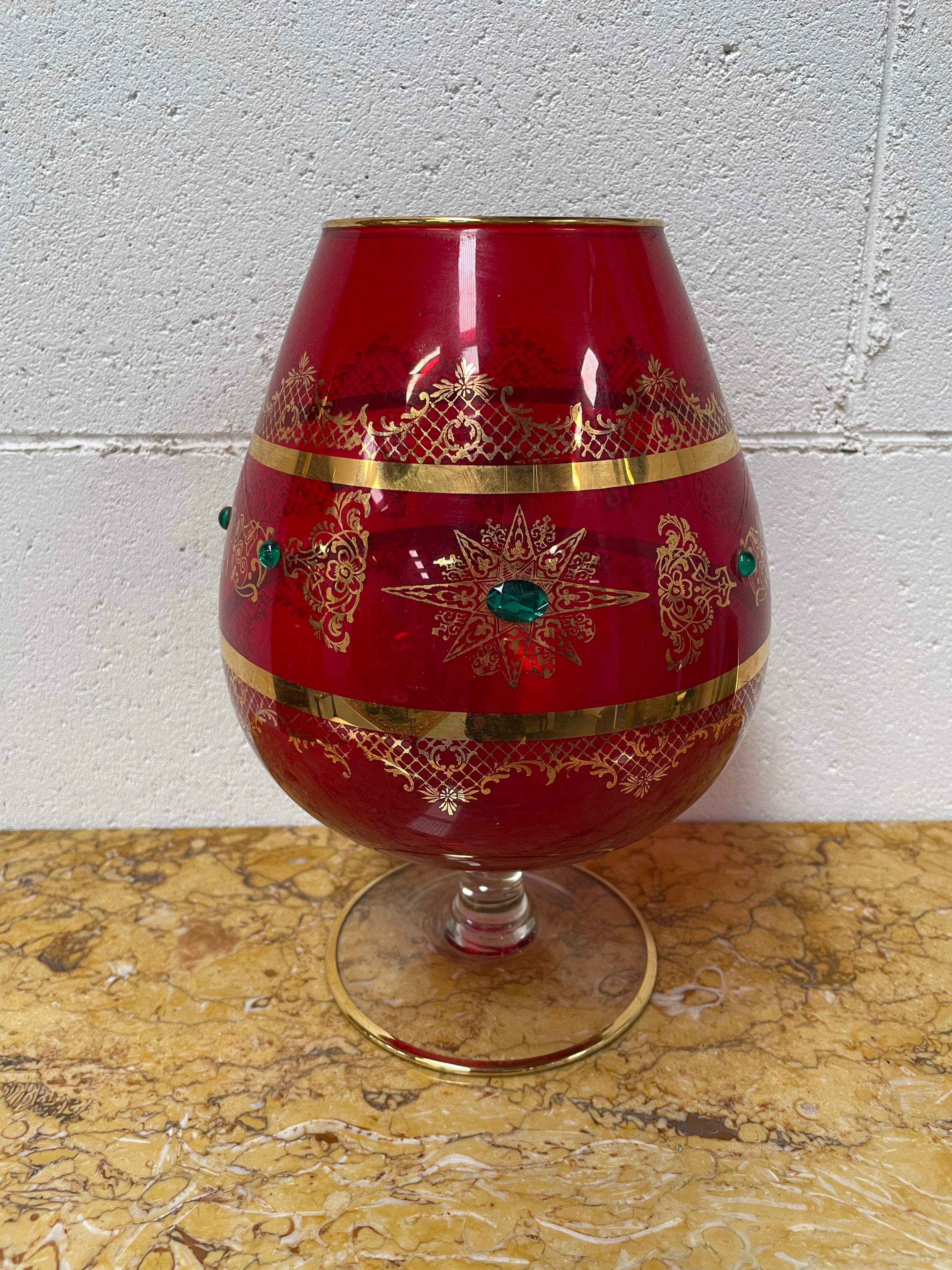 Vintage Ruby Glass Goblet Vase | Antique & Vintage | Moonee Ponds Antiques | Australia Wide Delivery