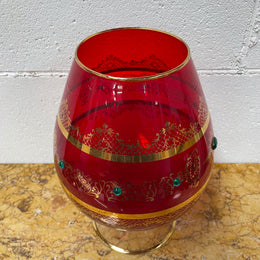 Vintage Ruby Glass Goblet Vase