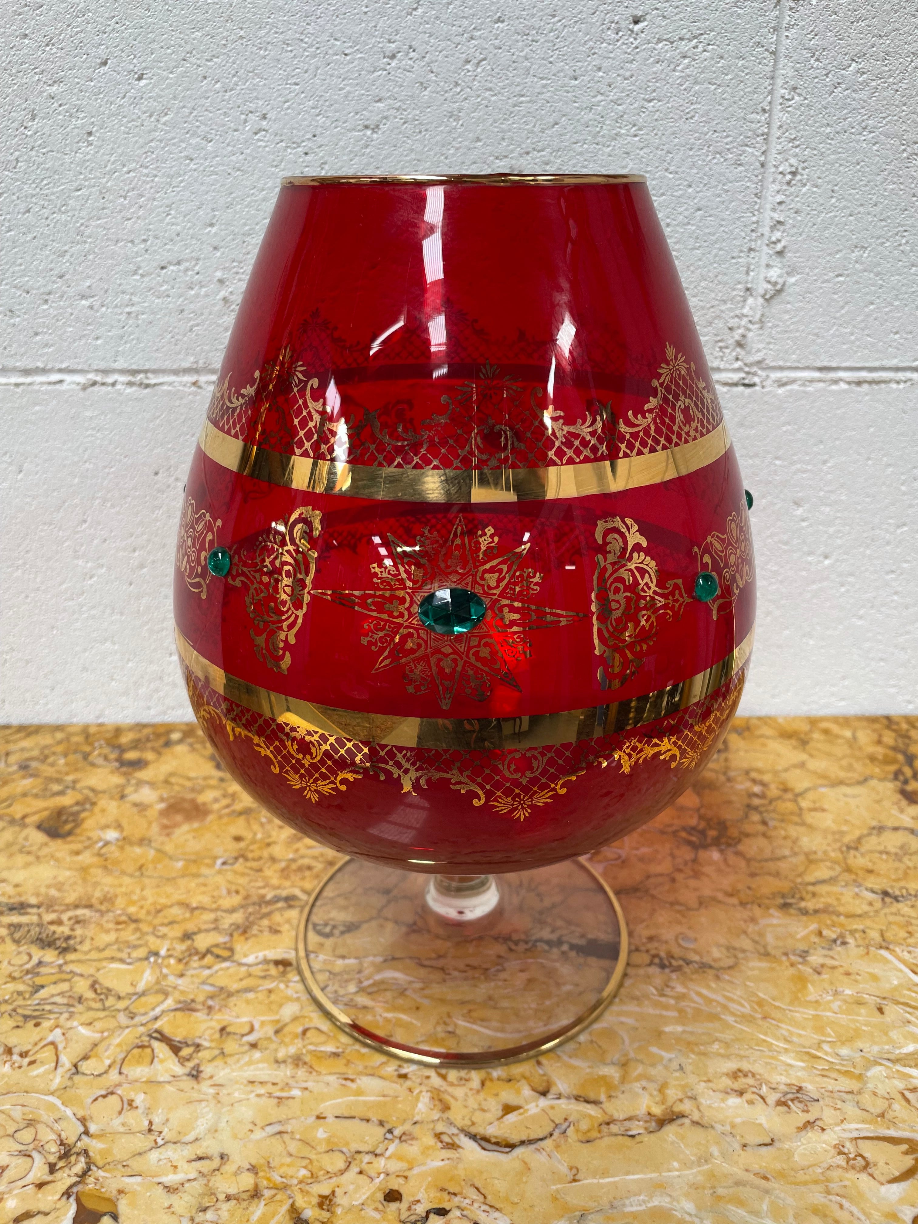 Large Ruby Glass Goblet Vase | Antique & Vintage | Moonee Ponds Antiques | Australia Wide Delivery