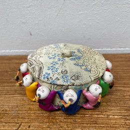 Vintage Chinese Asian Sewing Box Pin Cushion