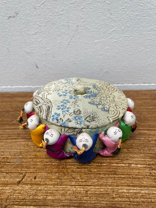 Vintage Chinese Asian Sewing Box Pin Cushion