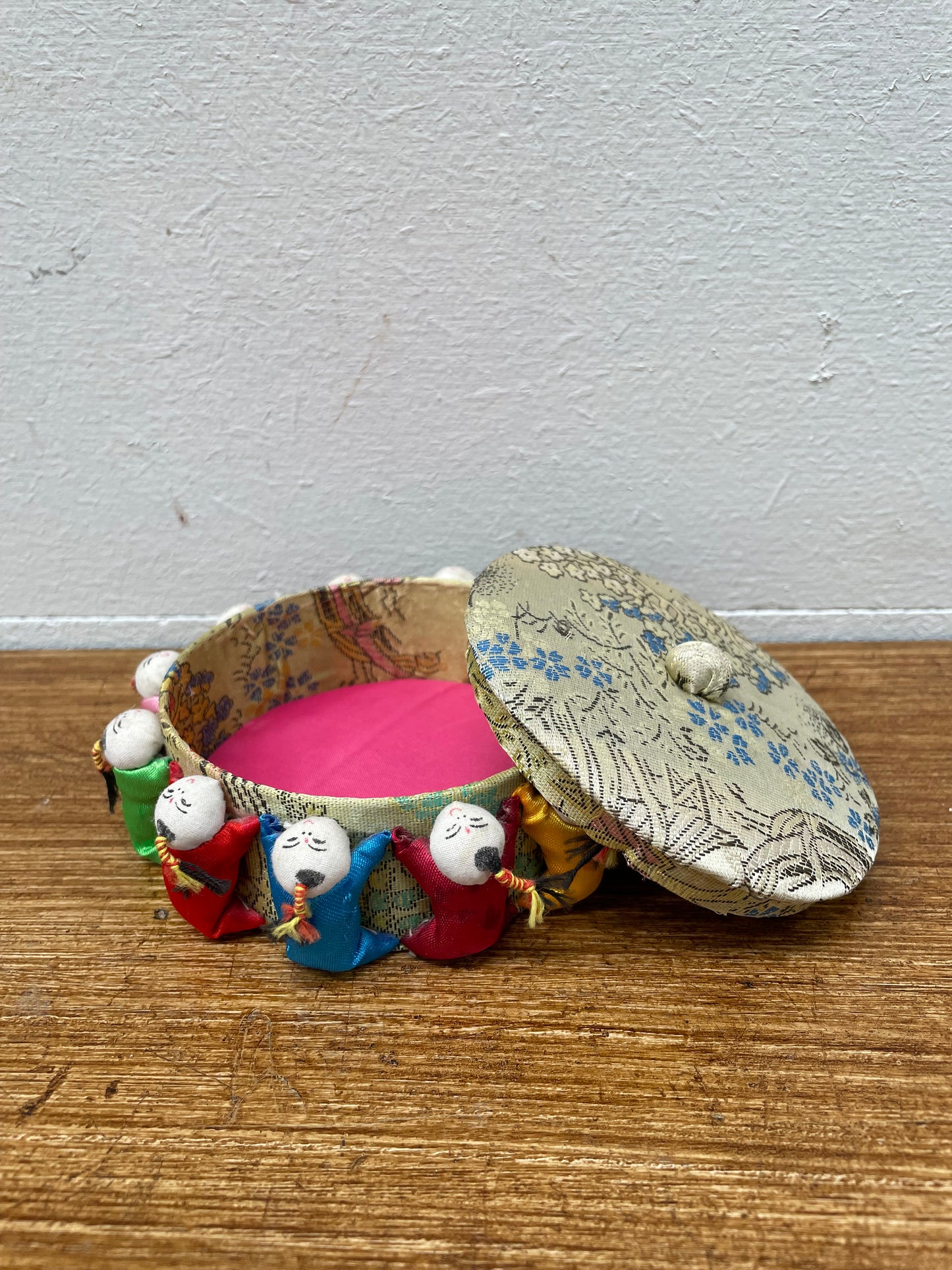 Vintage Chinese Asian Sewing Box Pin Cushion