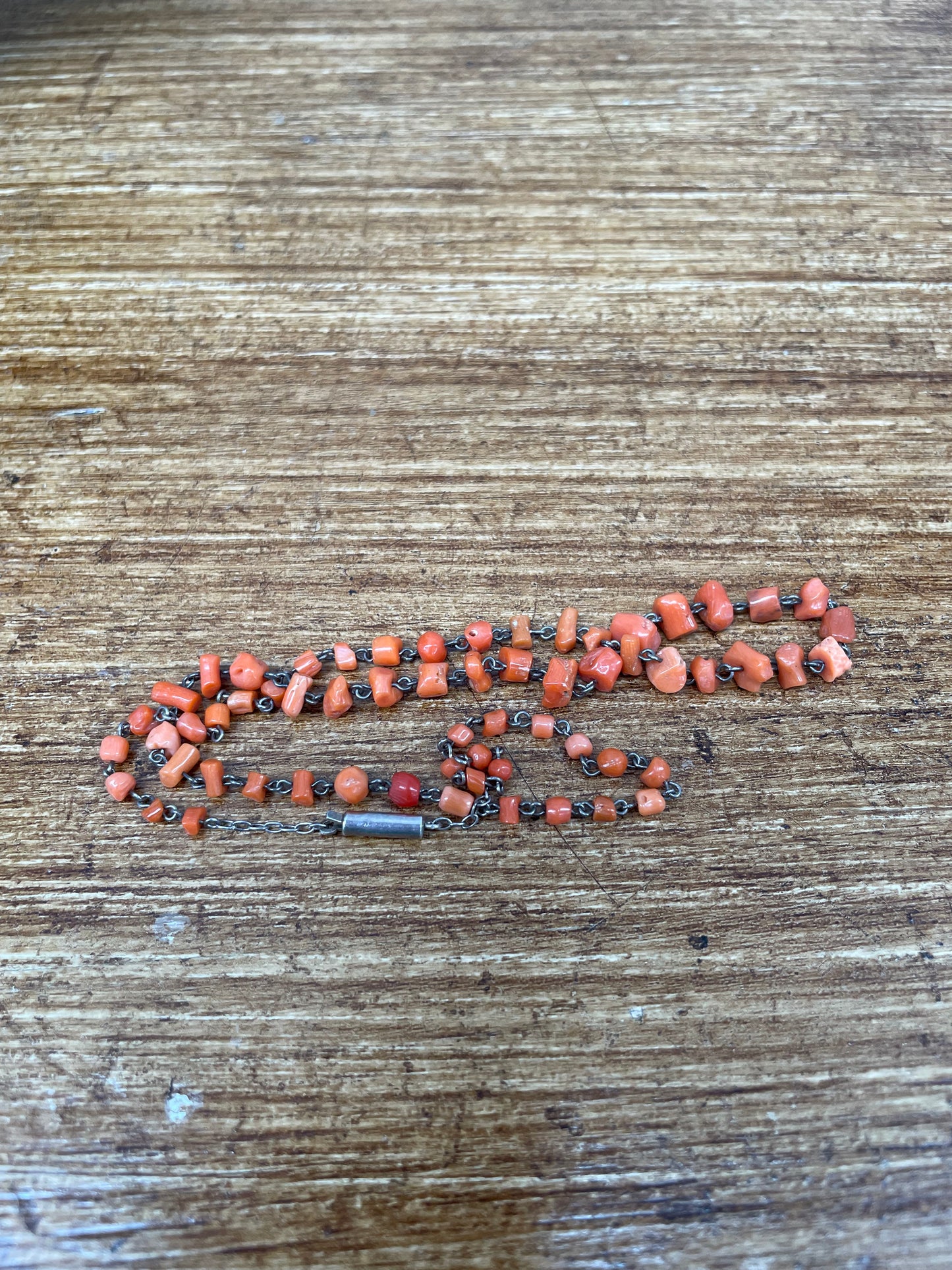 Antique Natural Coral Choker Necklace
