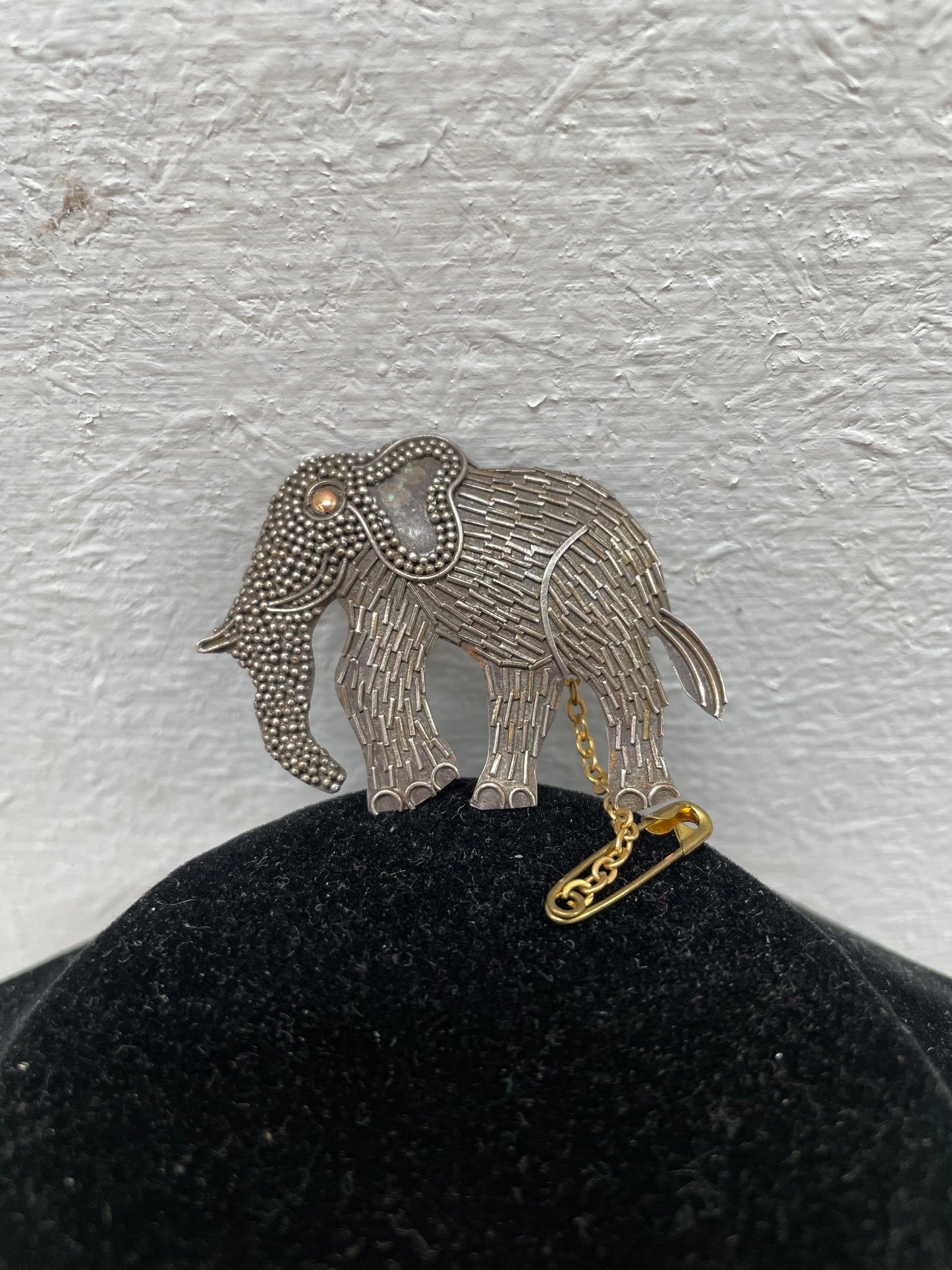 Sterling Silver Vintage Elephant Brooch