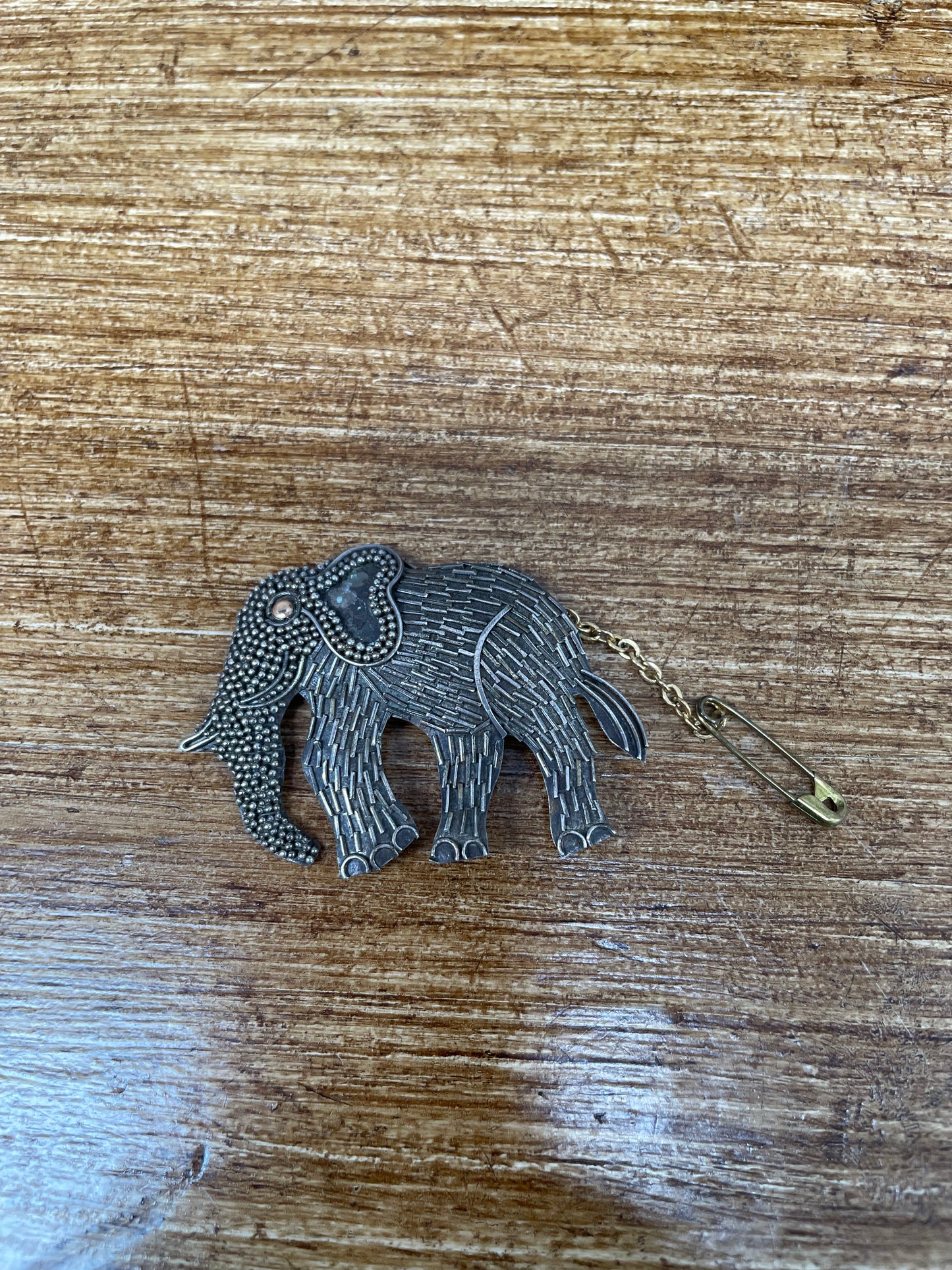 Sterling Silver Vintage Elephant Brooch