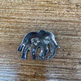 Sterling Silver Vintage Elephant Brooch