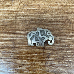 Vintage Sterling Silver Elephant Brooch