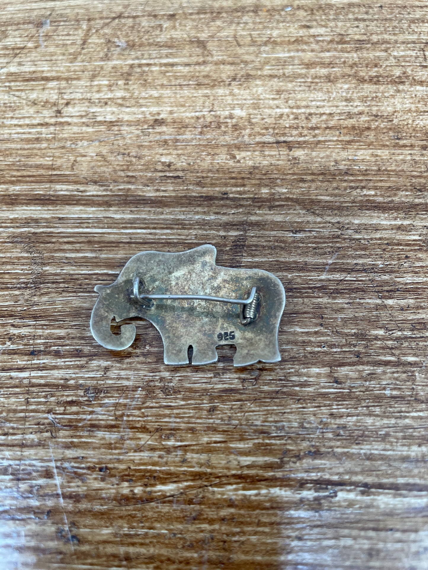 Vintage Sterling Silver Elephant Brooch