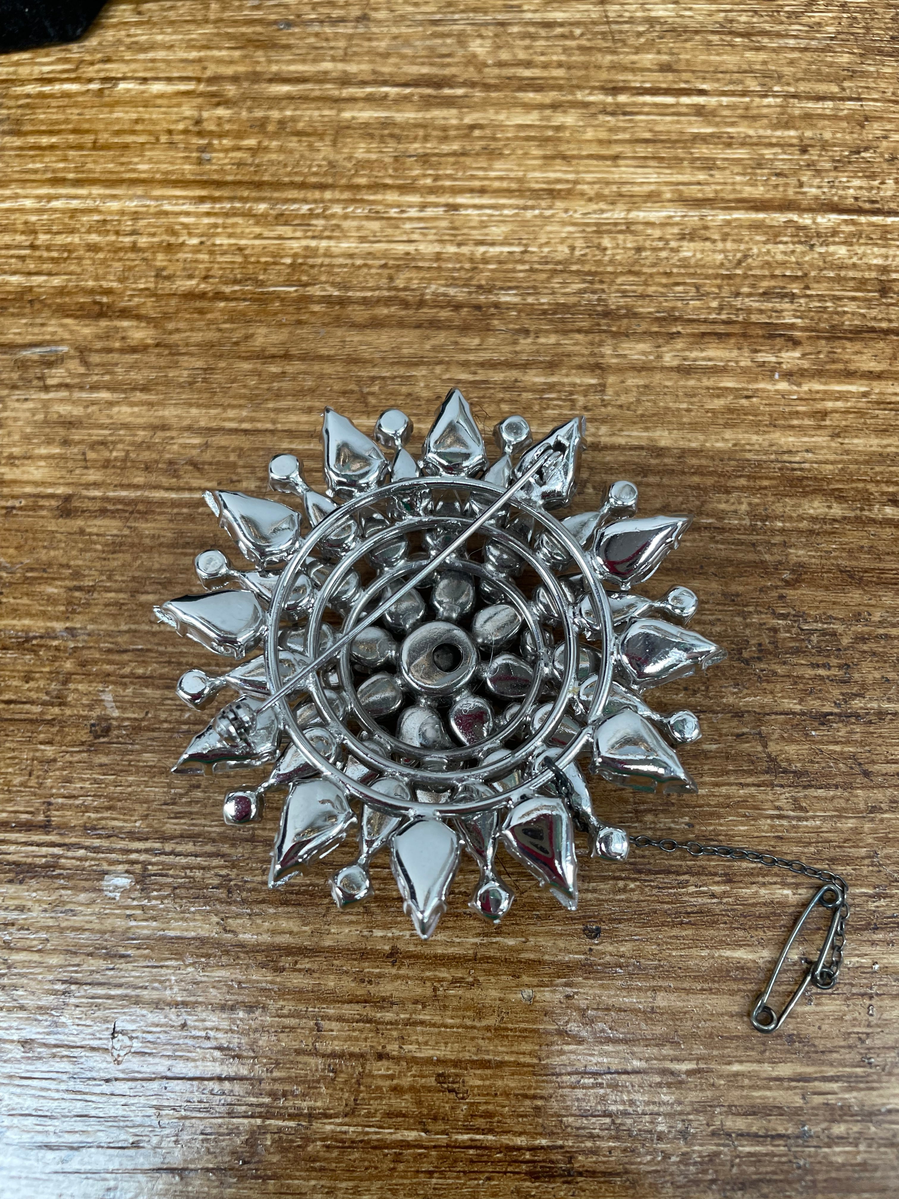 Art Deco Style Snowflake Rhinestone Brooch | Antique & Vintage | Moonee Ponds Antiques | Australia Wide Delivery