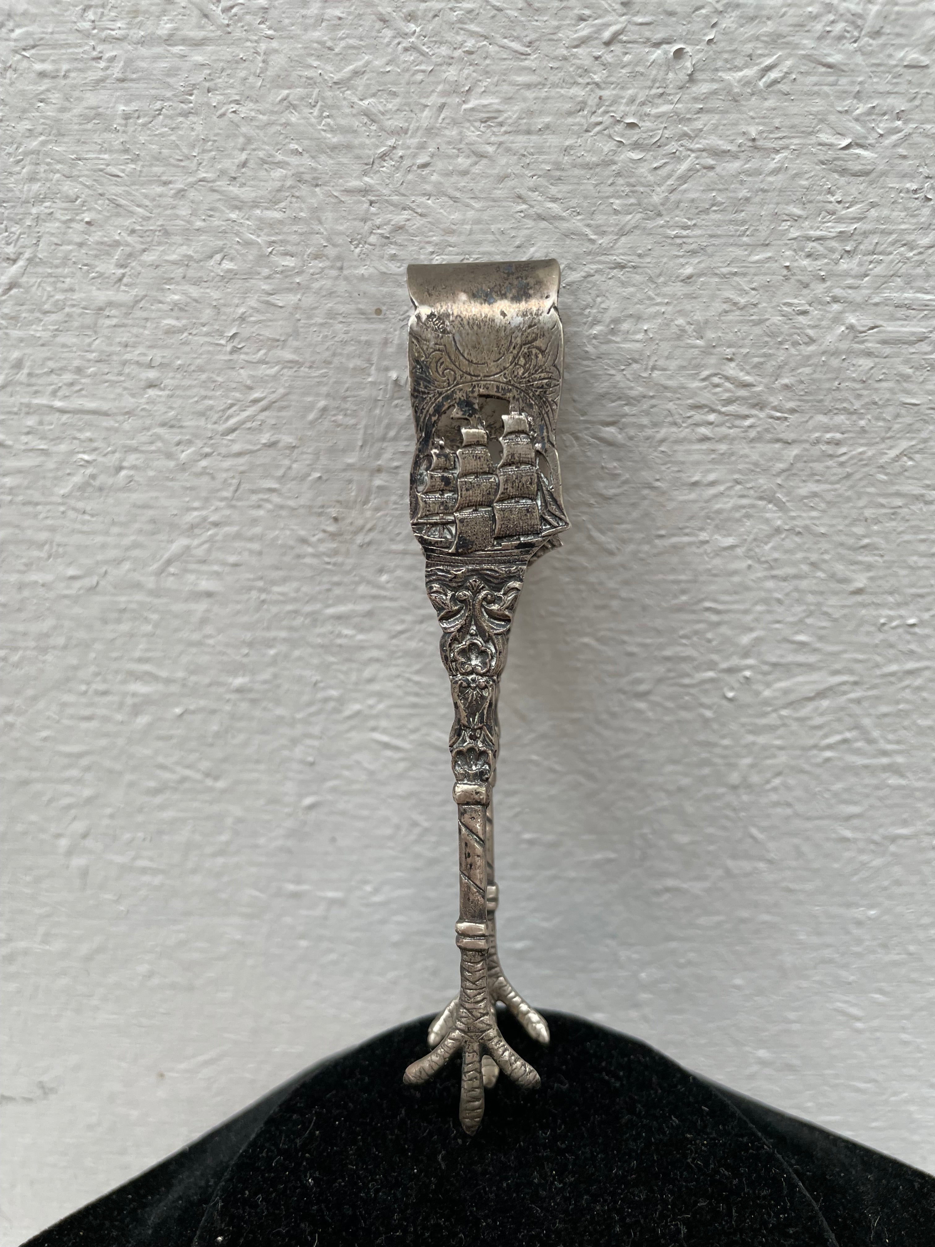 Vintage Ships Galleon Continental Silver (800) Sugar Tongs | Antique & Vintage | Moonee Ponds Antiques | Australia Wide Delivery