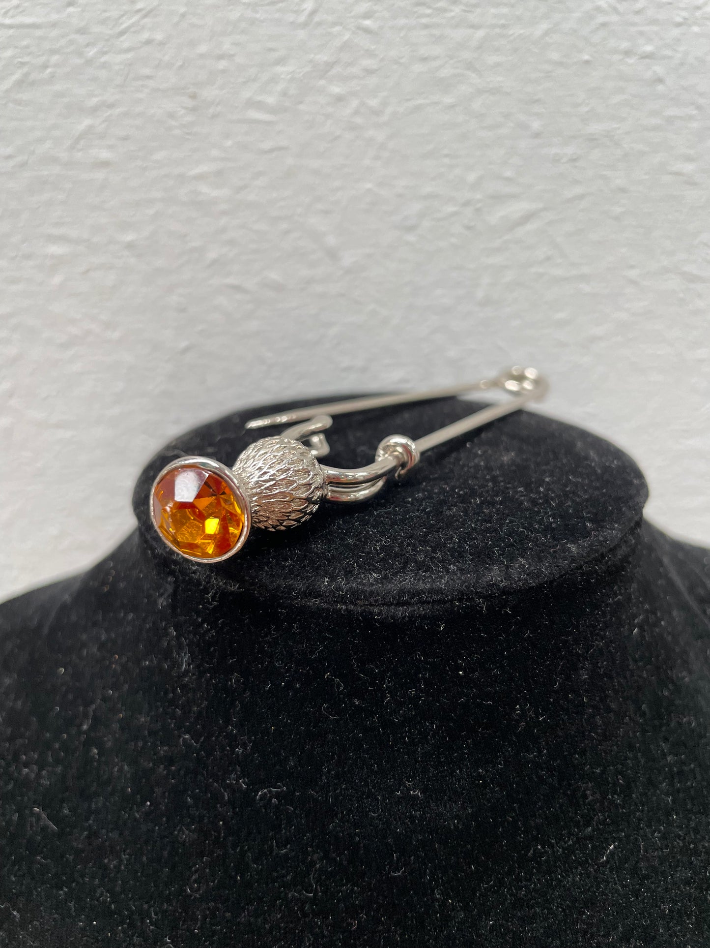 Vintage Scottish Kilt Pin With Yellow Coloured Stone