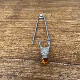 Vintage Scottish Kilt Pin With Yellow Coloured Stone