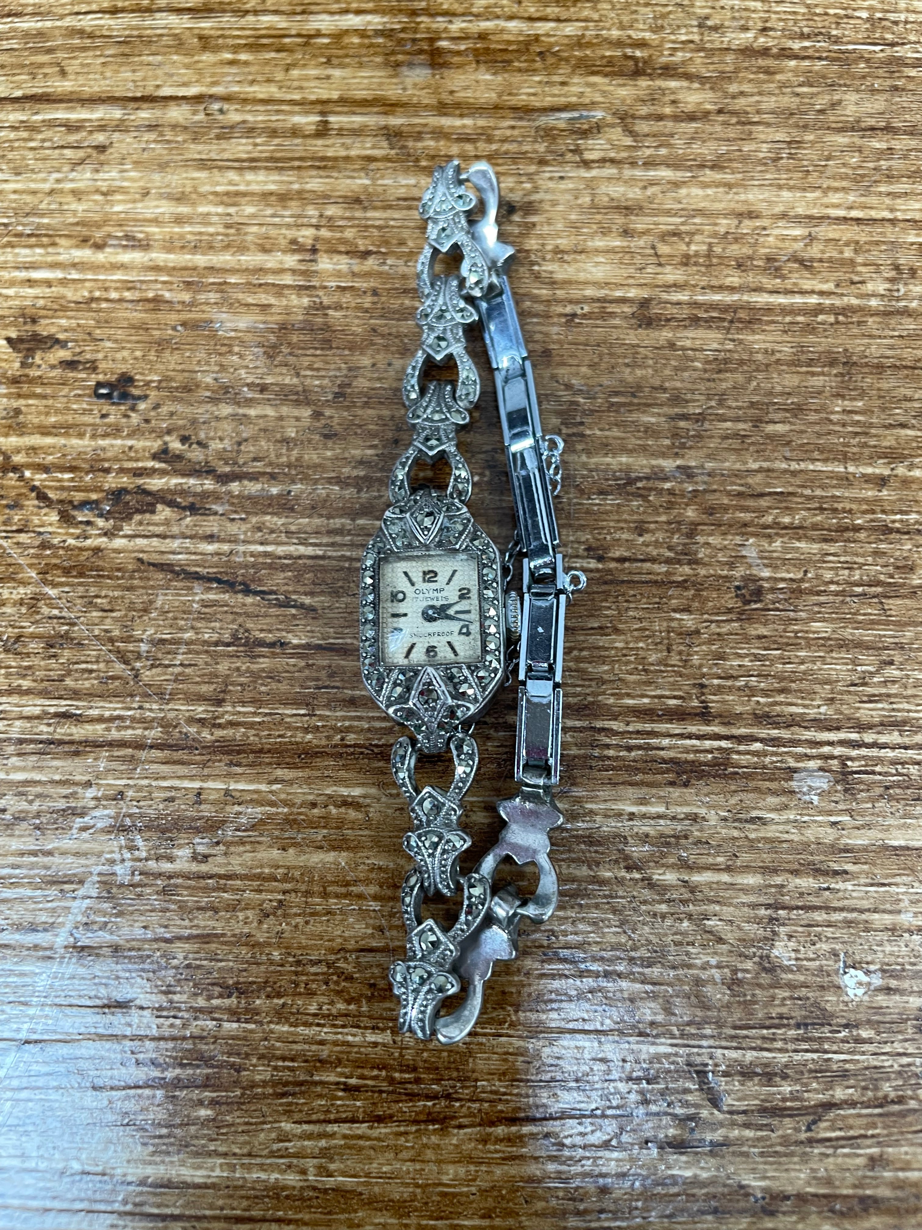 Sterling Silver & Marcasite Watch and Band | Antique & Vintage | Moonee Ponds Antiques | Australia Wide Delivery