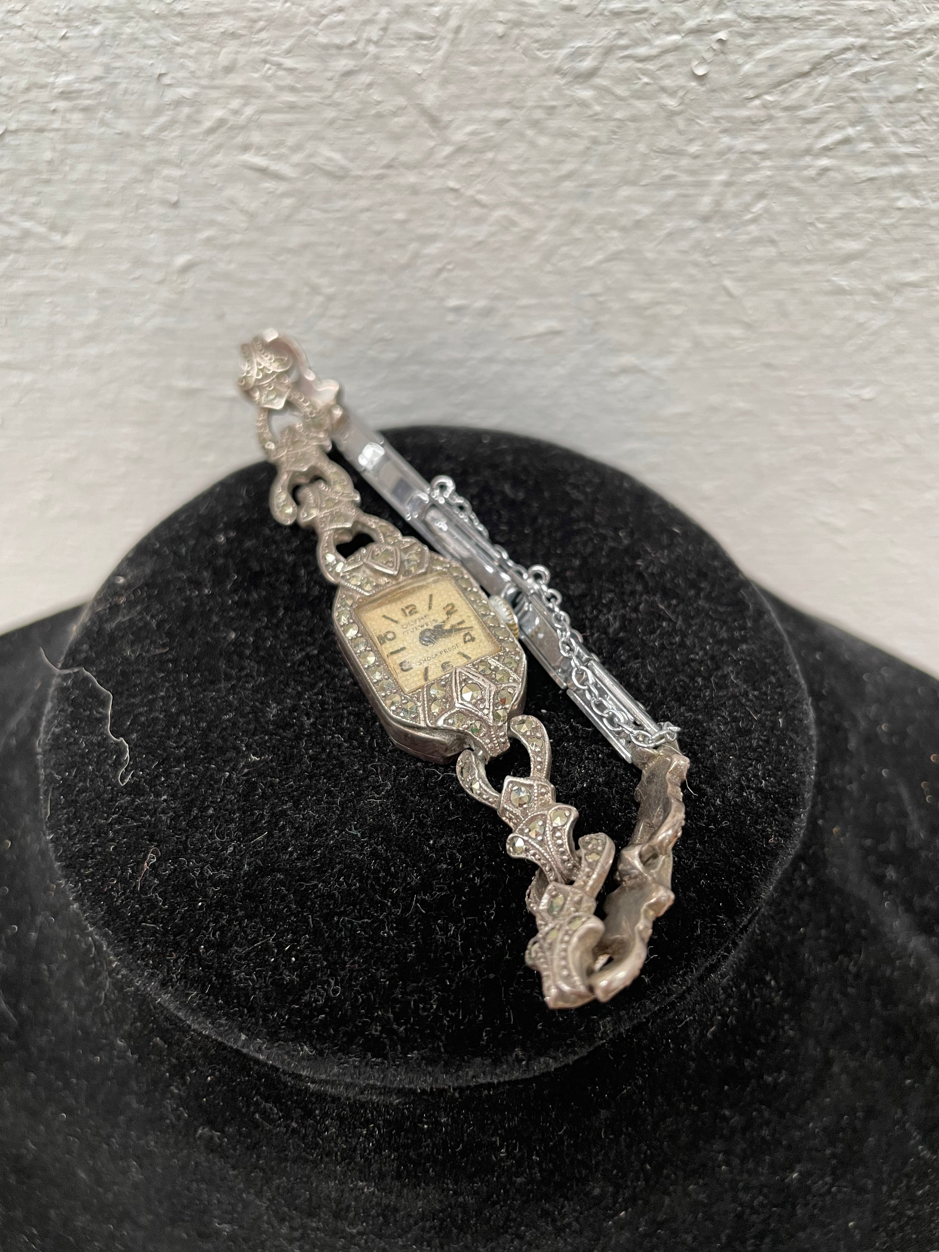 Sterling Silver & Marcasite Watch and Band | Antique & Vintage | Moonee Ponds Antiques | Australia Wide Delivery