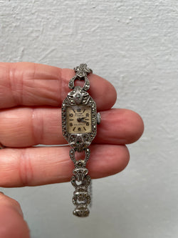 Sterling Silver & Marcasite Watch and Band | Antique & Vintage | Moonee Ponds Antiques | Australia Wide Delivery