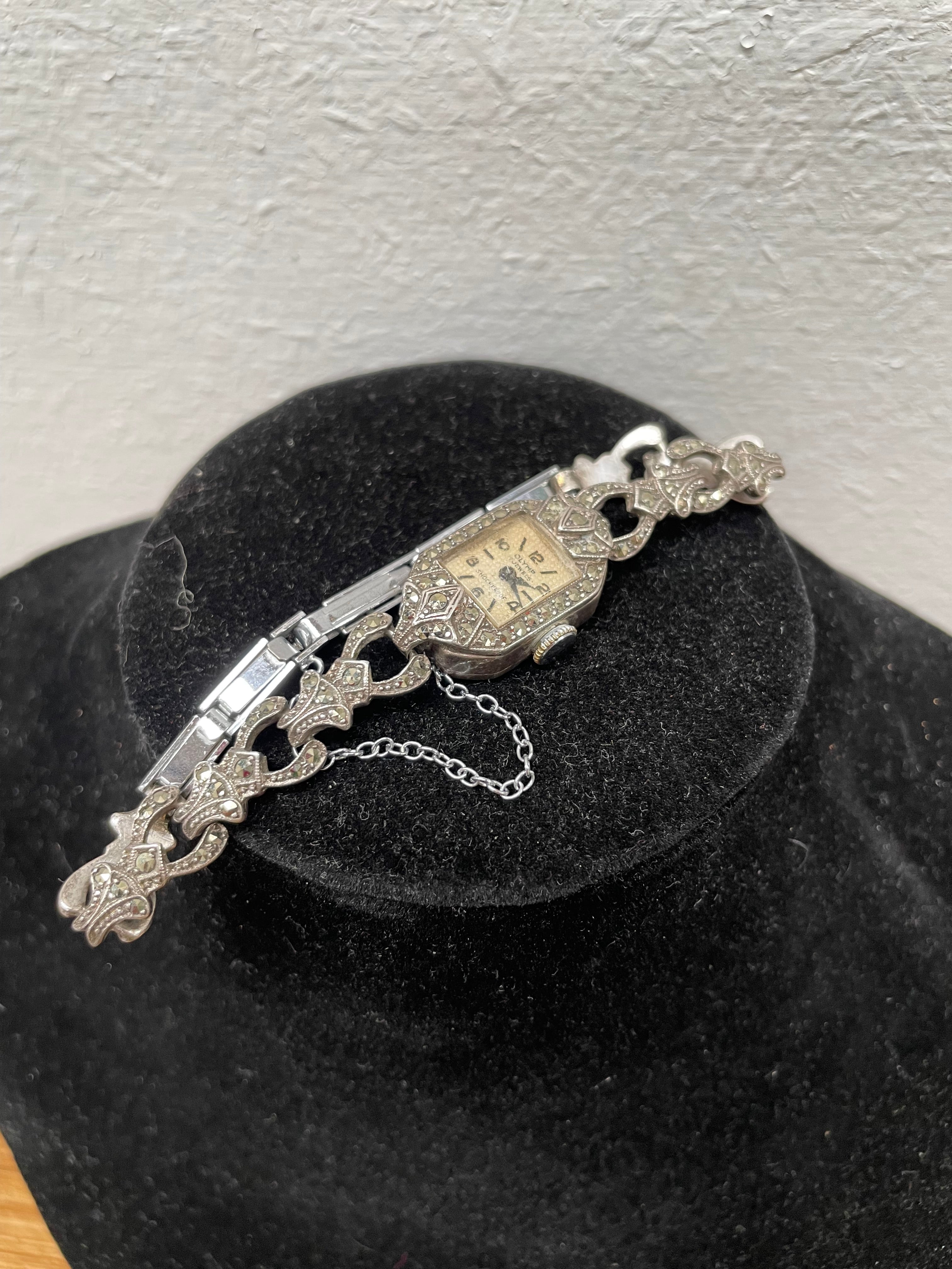 Sterling Silver & Marcasite Watch and Band | Antique & Vintage | Moonee Ponds Antiques | Australia Wide Delivery