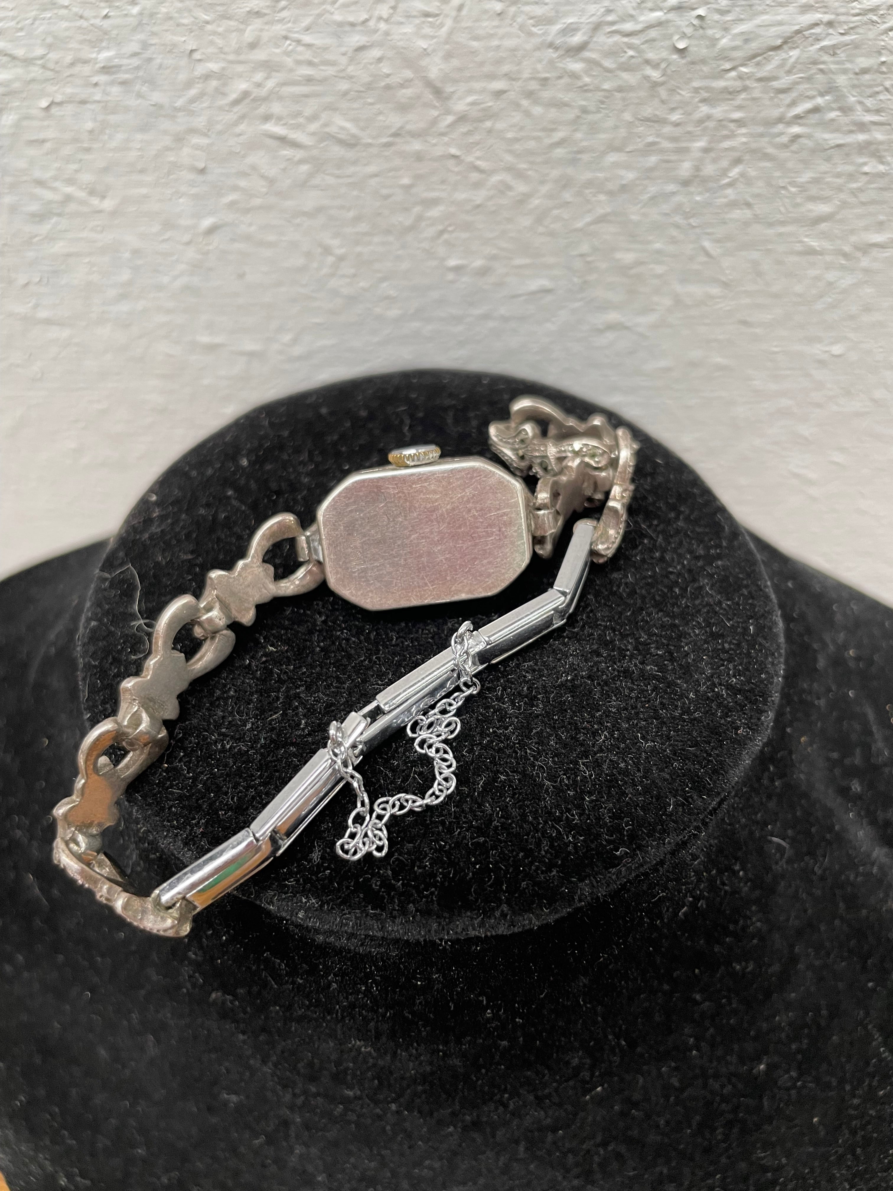 Sterling Silver & Marcasite Watch and Band | Antique & Vintage | Moonee Ponds Antiques | Australia Wide Delivery