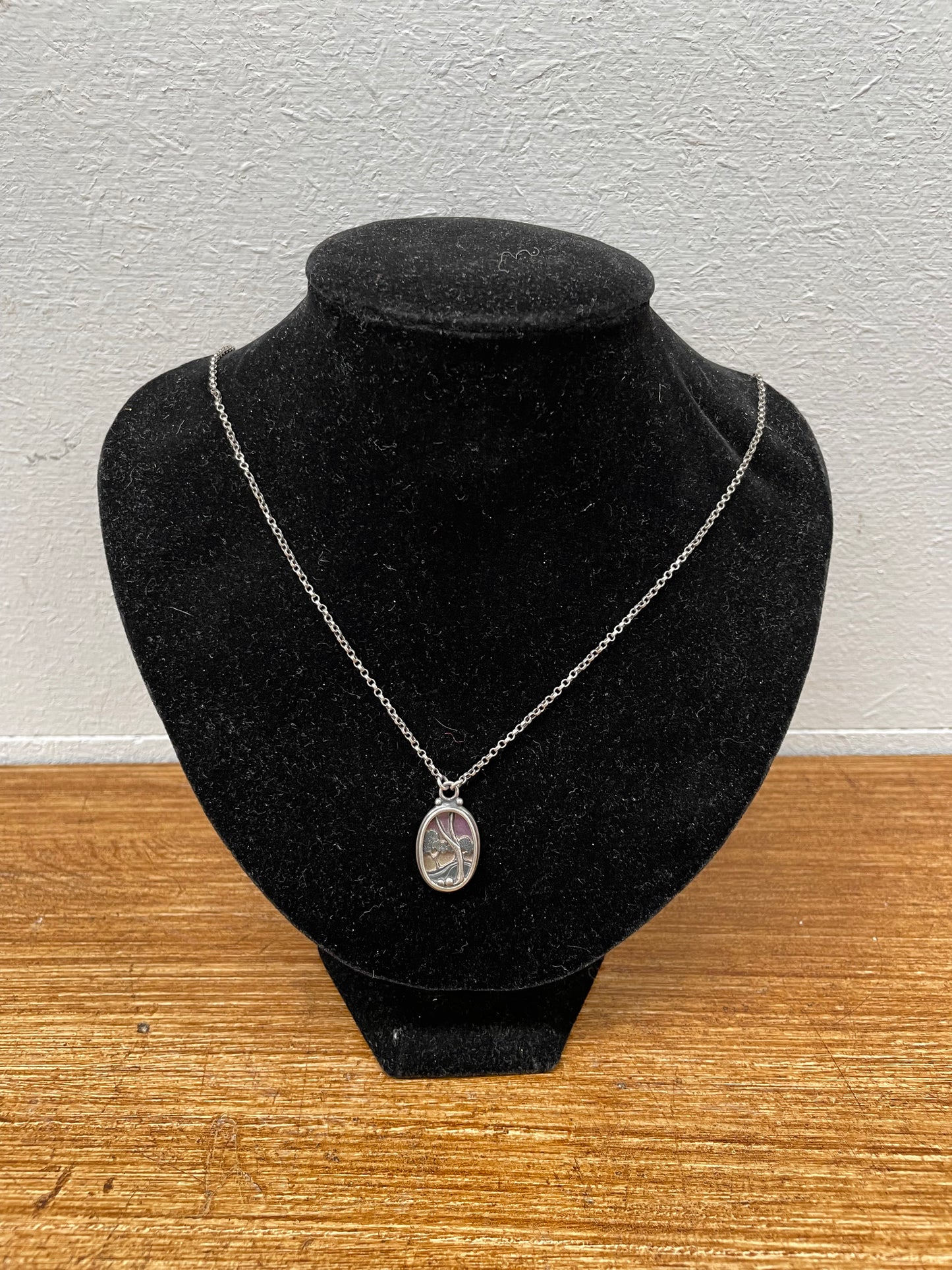 Vintage Sterling Silver Art Pendant & Chain