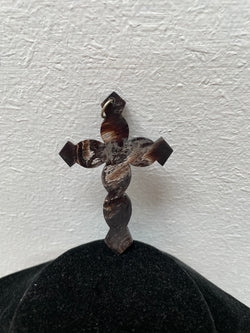 Antique Carved Horn & Silver & Lapis Cross | Antique & Vintage | Moonee Ponds Antiques | Australia Wide Delivery