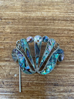 Taxco Mexican Paua Shell Hair Accessory | Antique & Vintage | Moonee Ponds Antiques | Australia Wide Delivery