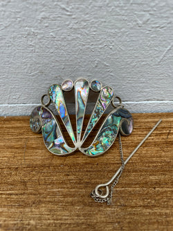 Taxco Mexican Paua Shell Hair Accessory | Antique & Vintage | Moonee Ponds Antiques | Australia Wide Delivery