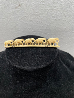 Vintage Carved Bone Elephants Brooch | Antique & Vintage | Moonee Ponds Antiques | Australia Wide Delivery