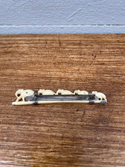 Vintage Carved Bone Elephants Brooch | Antique & Vintage | Moonee Ponds Antiques | Australia Wide Delivery