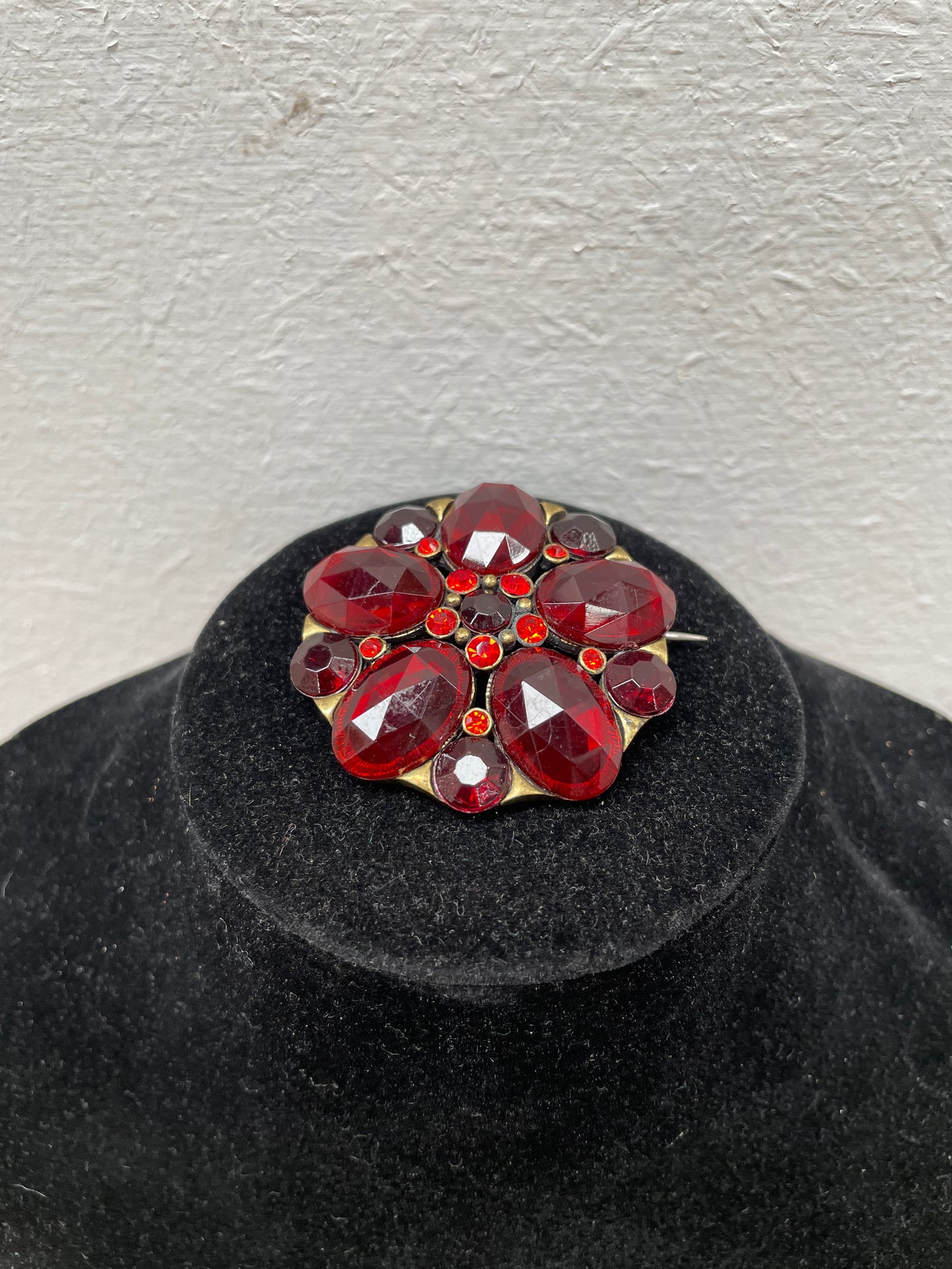 Vintage Red Stone Brooch