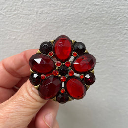 Vintage Red Stone Brooch