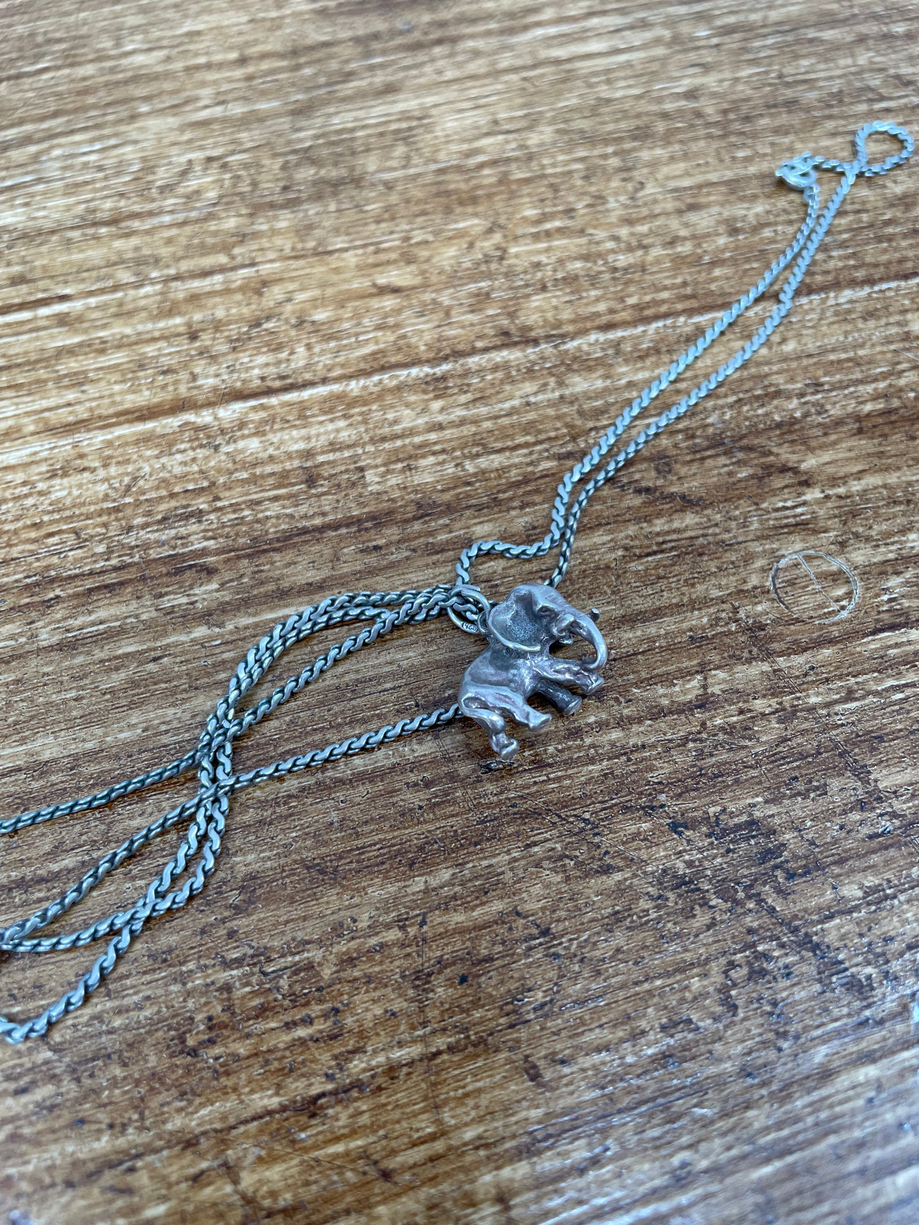 Sterling Silver Elephant Pendant & Chain | Antique & Vintage | Moonee Ponds Antiques | Australia Wide Delivery