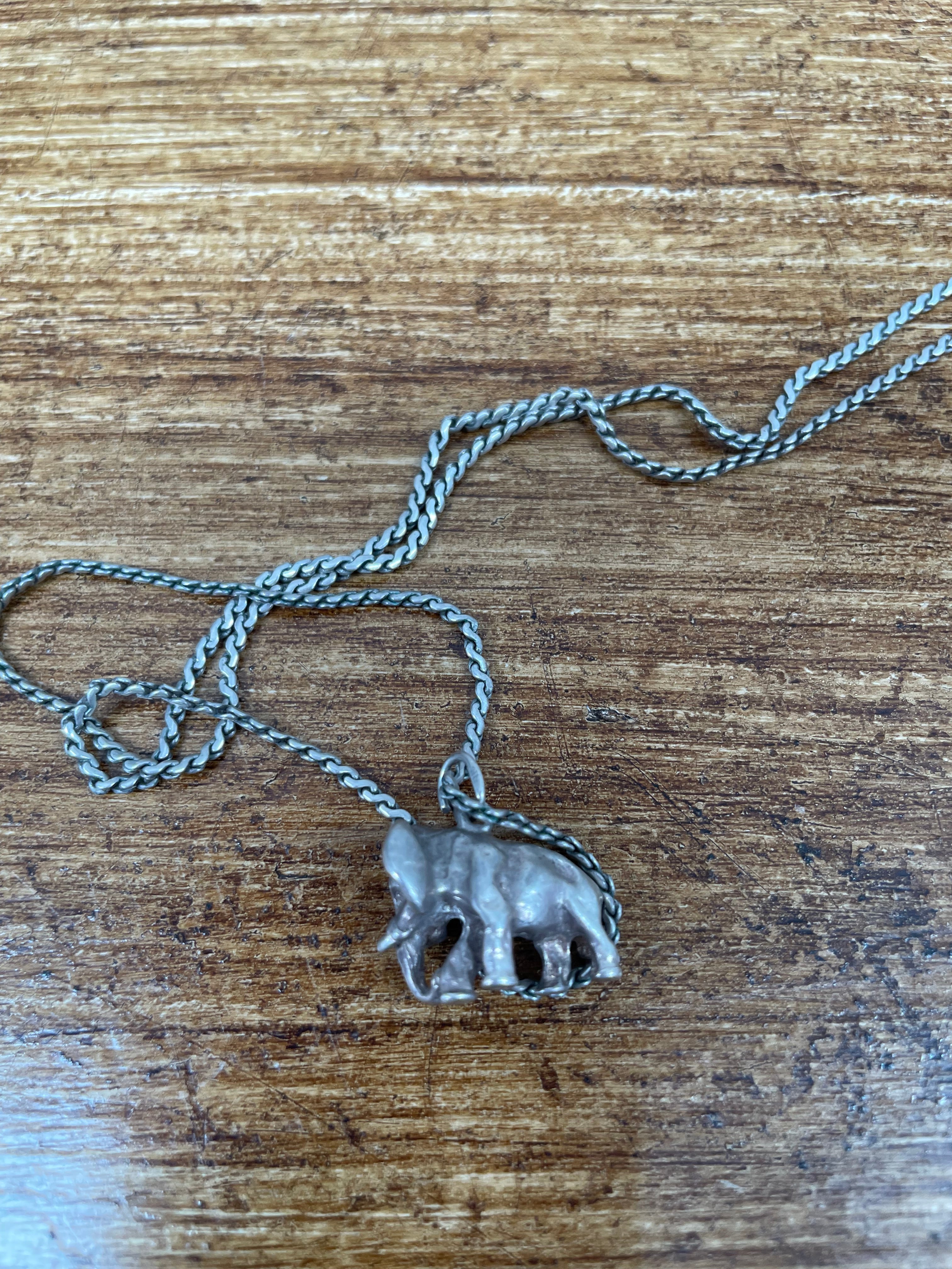 Sterling Silver Elephant Pendant & Chain | Antique & Vintage | Moonee Ponds Antiques | Australia Wide Delivery